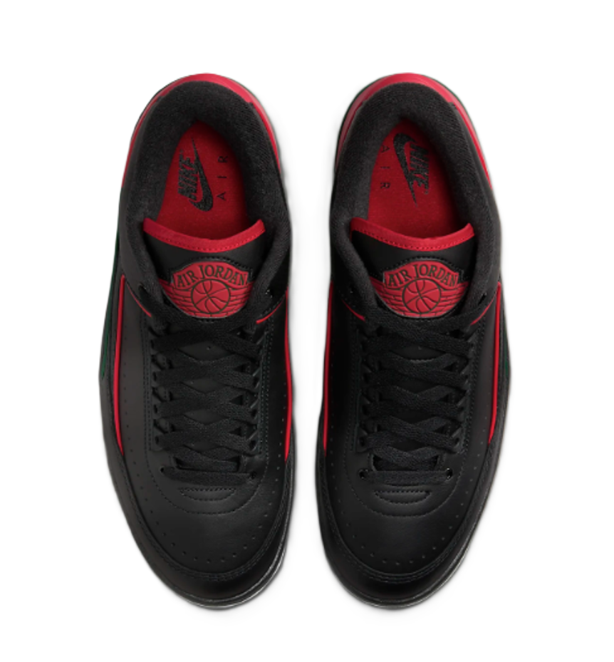 Nike Men's Air Jordan 2 Retro Low Christmas Black/Red/Green