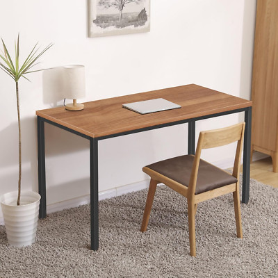 Modern Industrial Laptop Desk - Simple Brown Study Table for Home Office 55x24