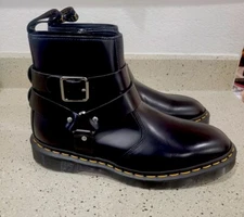 Dr Martens Jaimes Boots Black Leather Buckle Chelsea Zip Men's 9 / Women's 10