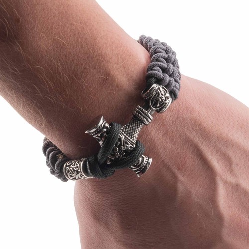 Norse Viking Thor Hammer Paracord Knots Warrior Bracelet Handcrafted Australia - Bild 6 von 44