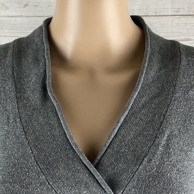 トップス Eddie Bauer dark gray V neck knit Eddie Bauer Sweater XL Gray V-Neck Cotton Blend Knit Casual