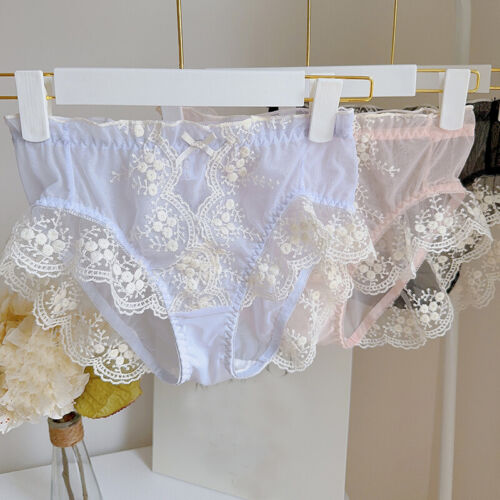 Japanese Lace Floral Panties Briefs Underpant Lolita Princess Knickers Underwear - Picture 1 of 8