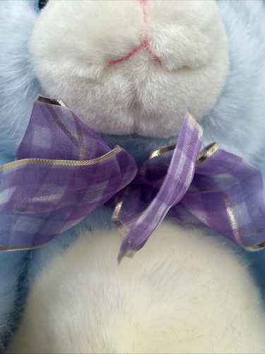 Geoffrey Toys R Us Blue White Bunny Rabbit Stuffed 15" Easter Toy 2000 VTG RARE - Picture 13 of 20