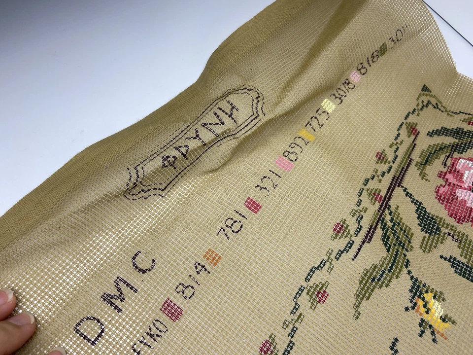 DMC Needlepoint Tapestry Canvas Floral Butterfly 38in X 15in Rome 10 Count - Image 3 of 4