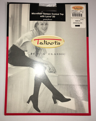 Talbots Microfiber Opaque Control Top Lycra 3D Pantyhose Size A ...