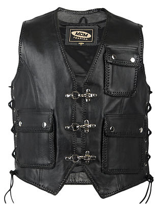 MDM908 Lederweste, Bikerweste, Motorradweste, Kutte, Rockerweste, Clubweste