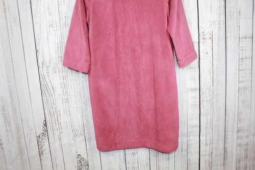 LL Bean Women's Winter Fleece Robe Zip Front Dark Plum Rose Size L Pet - Picture 7 of 7