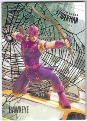 Fleer Ultra Spider-Man 2017: Silver Web Foil Parallel #86 Hawkeye
