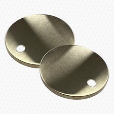60mm Slimline BRUSHED BRASS Top Fix Toilet Seat Hinge Fixings Covers Only PAIR