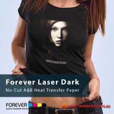 Forever Laser Dark (No-Cut) A & B Heat Transfer Paper (pack) **FREE SHIPPING**