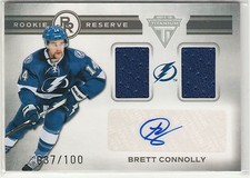 2011-12 Titanium Rookie Reserve Dual Memorabilia Autographs Brett Connolly /100
