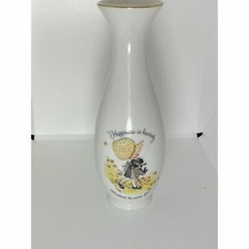 Vintage 1973 Holly Hobbie Bud Vase "Happiness is Having Someone to Care For"