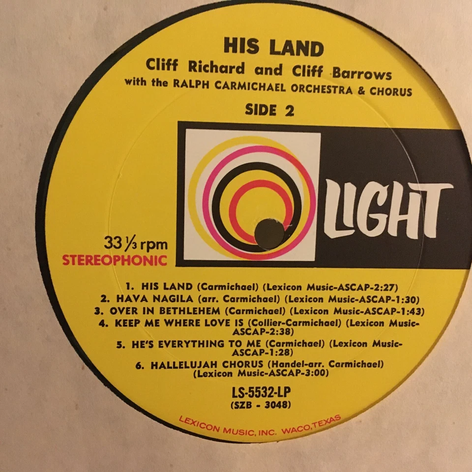 HIS  LAND        LP         CLIFF  RICHARDS  AND  CLIFF   BARROWS   Foto 3 de 4