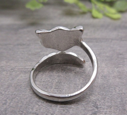 Racoon Ring Silver Tone Metal Black 6.5 Adjustable Open Band Cute Animal Jewelry - Picture 8 of 10