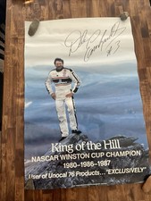 Vintage Dale Earnhardt Fan Club NASCAR Racing Poster with Reproduced Auto