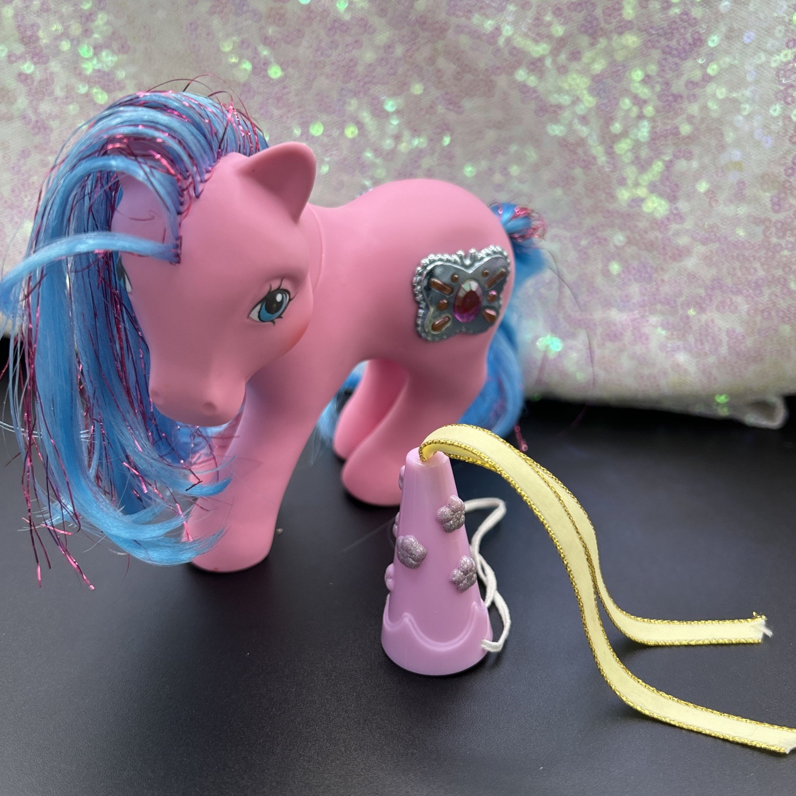 G1 Vintage My Little Pony Principessa Gioiellata Primula con Cappello 1987