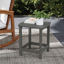 Outdoor Side Table Weather-Resistant Patio Coffee Table for Garden, Grey
