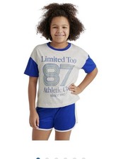 Limited Too Girls Active Short Set Size S 7/8 Blue New In Pkg
