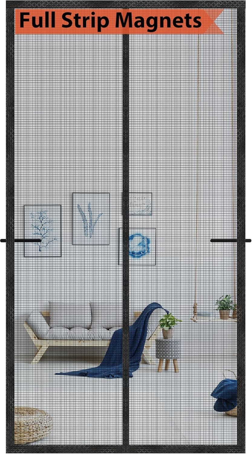 Fiberglass Magnetic Screen Door with Full Strip Magnets for Secure Seamless Closure