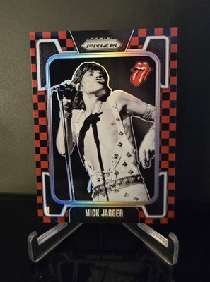 #'d/179 MICK JAGGER SP 2025 Panini Prizm The Rolling Stones Red Black Checker #7