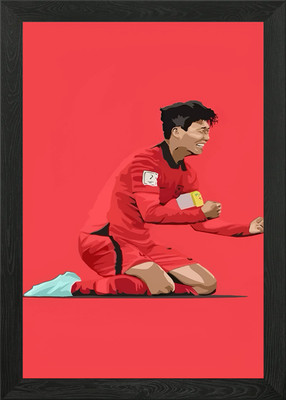 Gerahmtes Wandbild Poster Leinwanddruck Bild Fußballspieler Feier