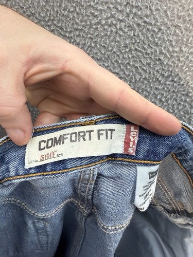 Vintage Levis 560 Jeans Mens 34x34 Blue Denim Baggy Workwear Grunge Skater Y2K - Picture 7 of 12