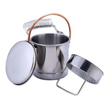 Lavapennelli, Porta Pennelli in Acciaio Inox con Grande Serbatoio di Lavaggio e Abneh3776