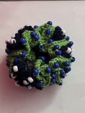Seattle Football Inspired Crochet Beaded Scrunchie