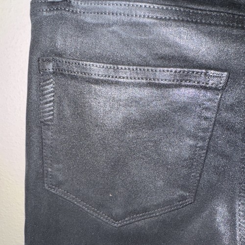 PAIGE Women’s 25 Verdugo Ankle Slit Jeans Black Coated Shine Leather Look Fancy - Bild 7 von 8