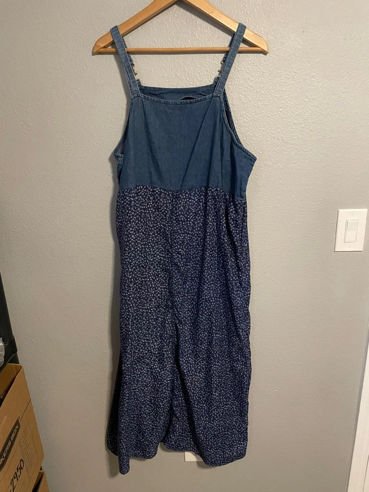 Vestido Premier Mujer Grande Denim Bandana Jersey Correas Ajustables Cottage Y2K Foto 2 de 4