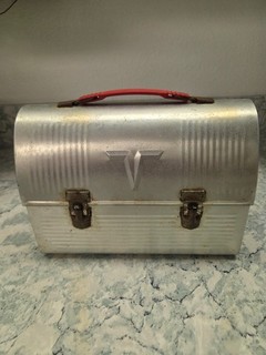 Vintage American Thermos Company ribbed aluminum lunchbox