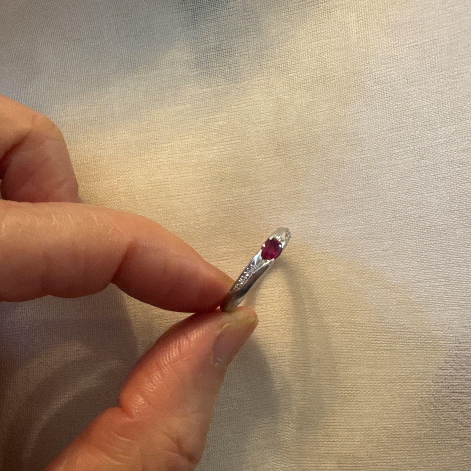 Statement Ring Ruby 0.24ct Platinum - image 4