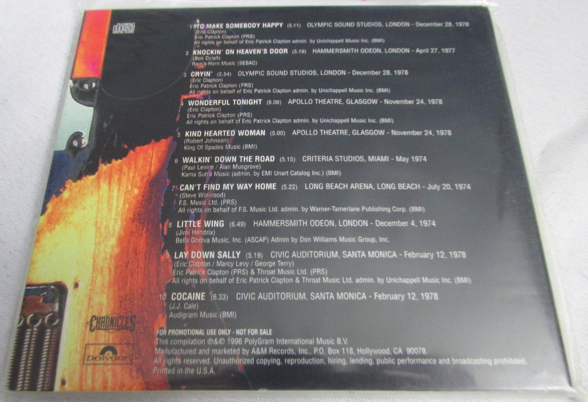 ERIC CLAPTON CROSSROAD 2 LIVE IN THE SEVENTIES PROMO SAMPLER Nm/Nm