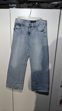 Aeropostale Aero Baggy Wide Leg Bleached Color Style Jeans Size 4S