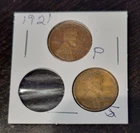 1921 P, 1921 S Lincoln Wheat Penny, Cent fine condition