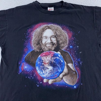 Vintage Jerry Garcia Grateful Dead Shirt Mens XL Black Tie Dye Space Band 90s