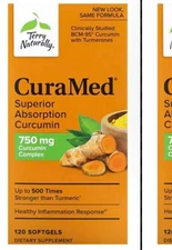 Terry Naturally Superior Absorption Curcumin 120 Caps NonAddicting EXP2027+