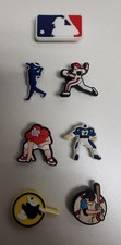 Crocs Shoe Charms - Sports - Baseball, Football Themed - Lot Of 7