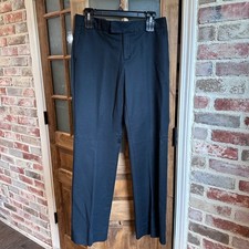Banana Republic Martin Fit Straight Leg Midrise Pants Women Black Work Classic 8