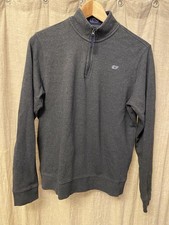 Vineyard Vines 1/4 Zip Youth Sweater XL 18 dark gray Whale Logo
