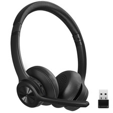 Bluetooth Headset V5.2 with Adapter, Wireless Headphones with Noise Cancellin...
