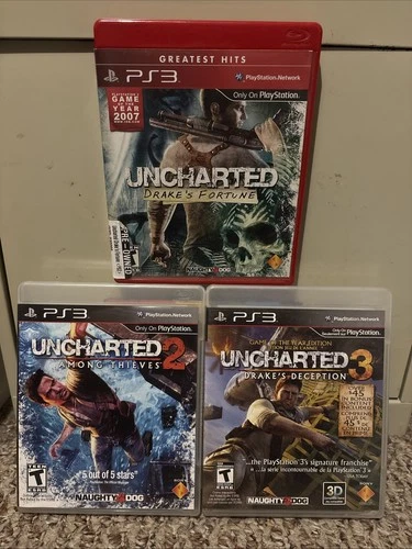 PS3 Game Lot - Uncharted Trilogy (All Tested)