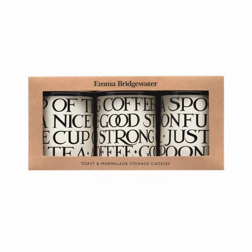 Emma Bridgewater New Black Toast set of 3 round caddies - 330 x 120 x 160mm