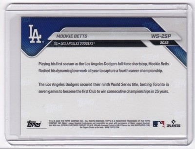 Mookie Betts SP Short Print 2025 Topps Now World Series WS-2SP 