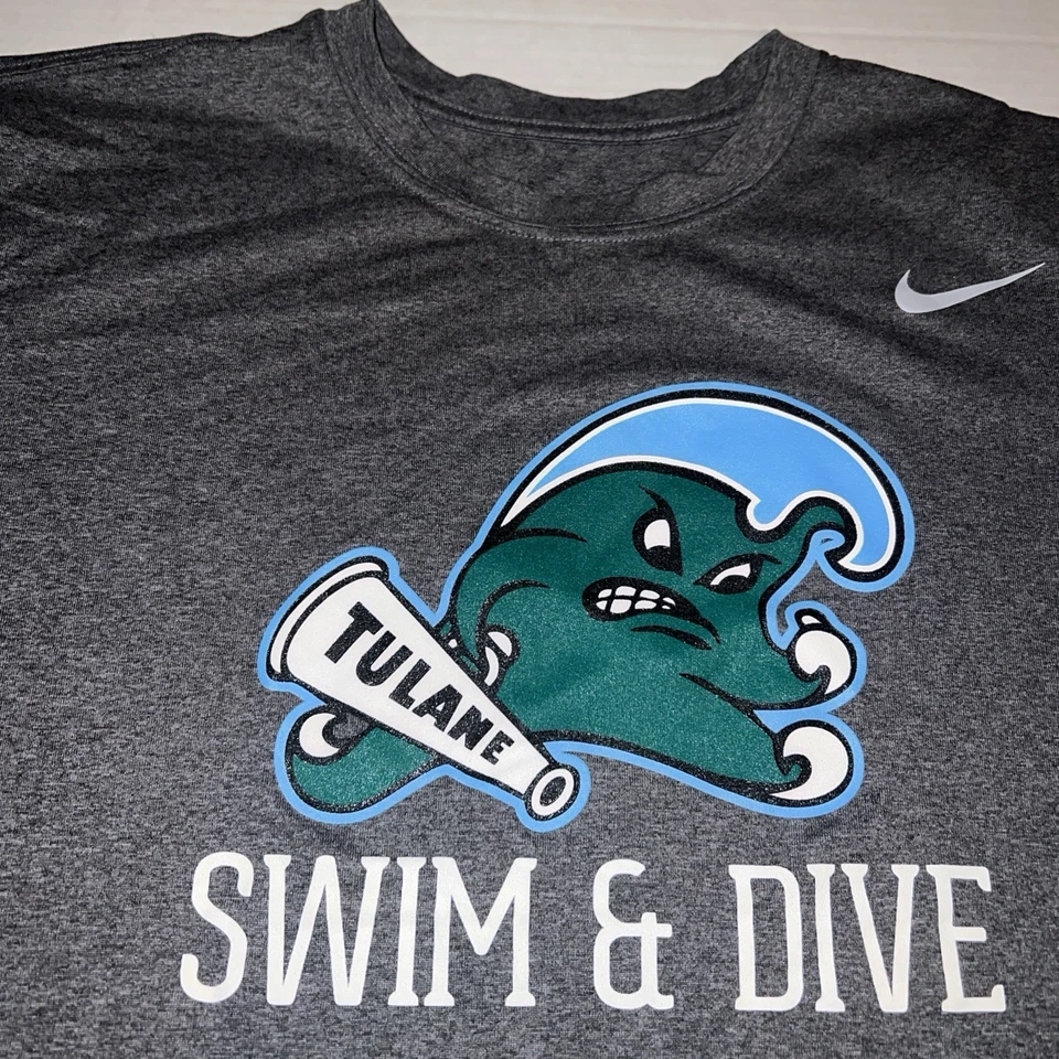 NWOT Tulane University Green Wave Swim & Dive Team Issued Athletic Shirt Medium - Image 2 of 4