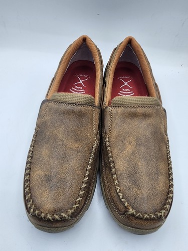 Twisted X Botas Conducción Mocasines de Cuero Mujer 9.5M Marrón Bombardero Bajo Sin Cordones - Imagen 2 de 11
