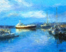 Original oil on canvas Impasto painting, Hand-painted seascape, Impressionism