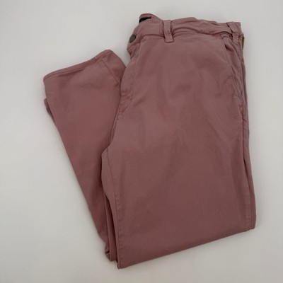 Mavi Milton Slim Leg Pants Mens 40 HEMMED Dusty Rose Pink Tencel Chinos Stretch