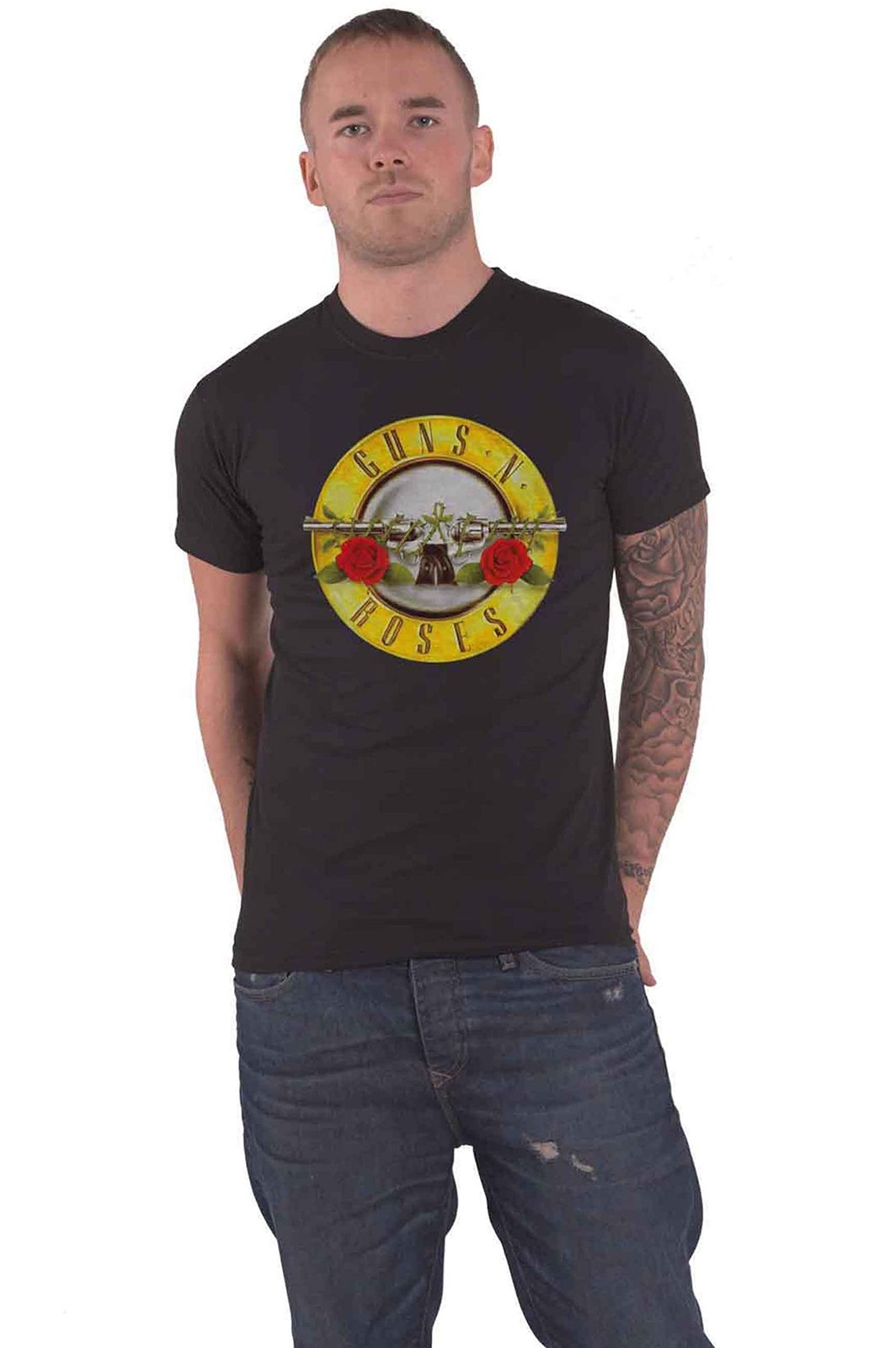 Guns N' Roses T Shirt Classic Band Logo Nuovo Ufficiale Unisex Nero Size M