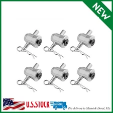 6Pack Aluminum Half Conical Coupler with Clips Pins for Stage Truss Bed Plate Fi